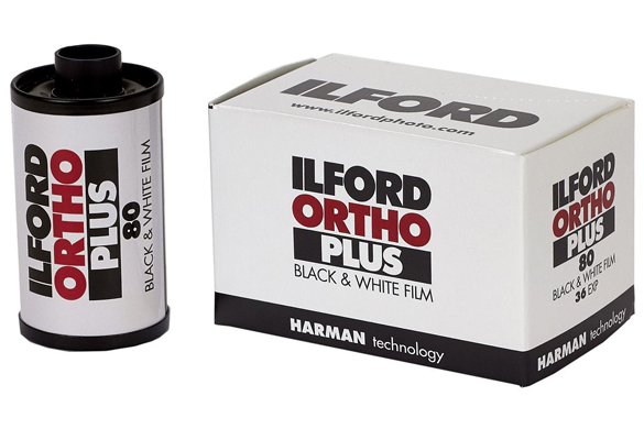 Ortho Plus 35mm roll of film and packaging