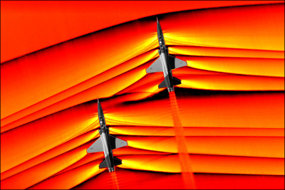 Shock waves around supersonic jets