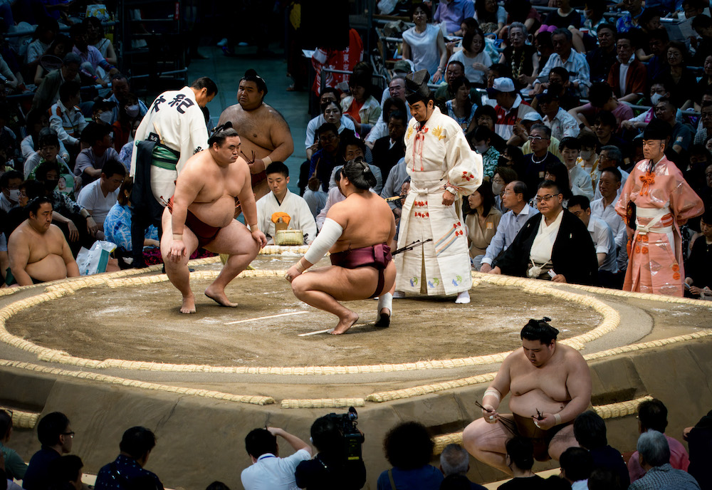 Sumo Competitors, Nagoya, Japan by Dan Bronish