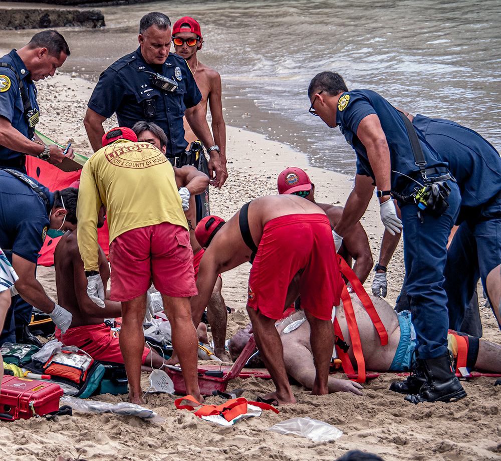 Incident at Waikiki Beach, Honolulu, by Christopher Rusted