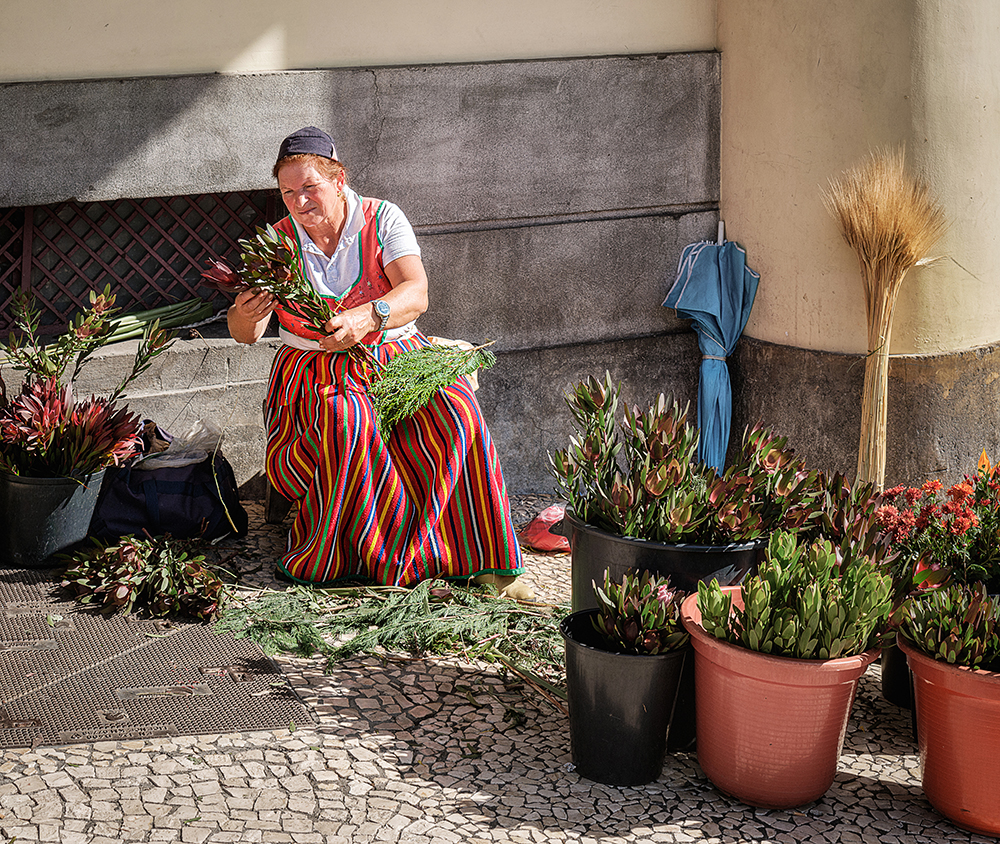 Flower Seller, Funchal Market, Madeira by Richard Burn