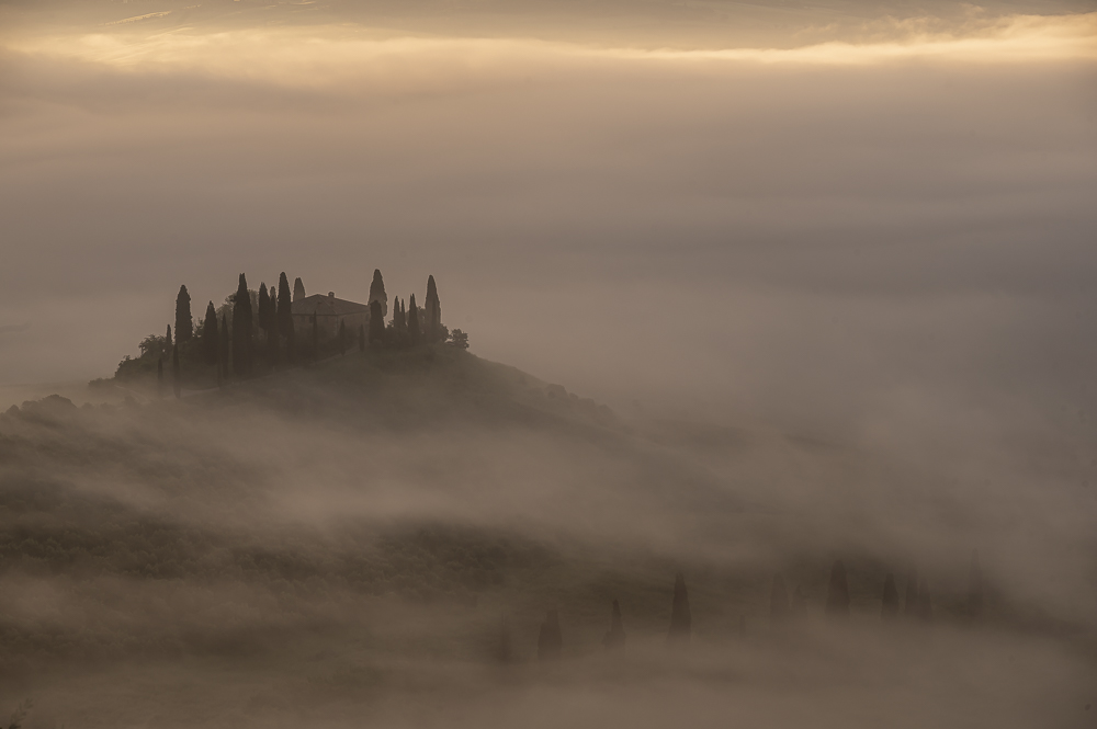 Misty Sunrise, Tuscany, by Jo Kearney