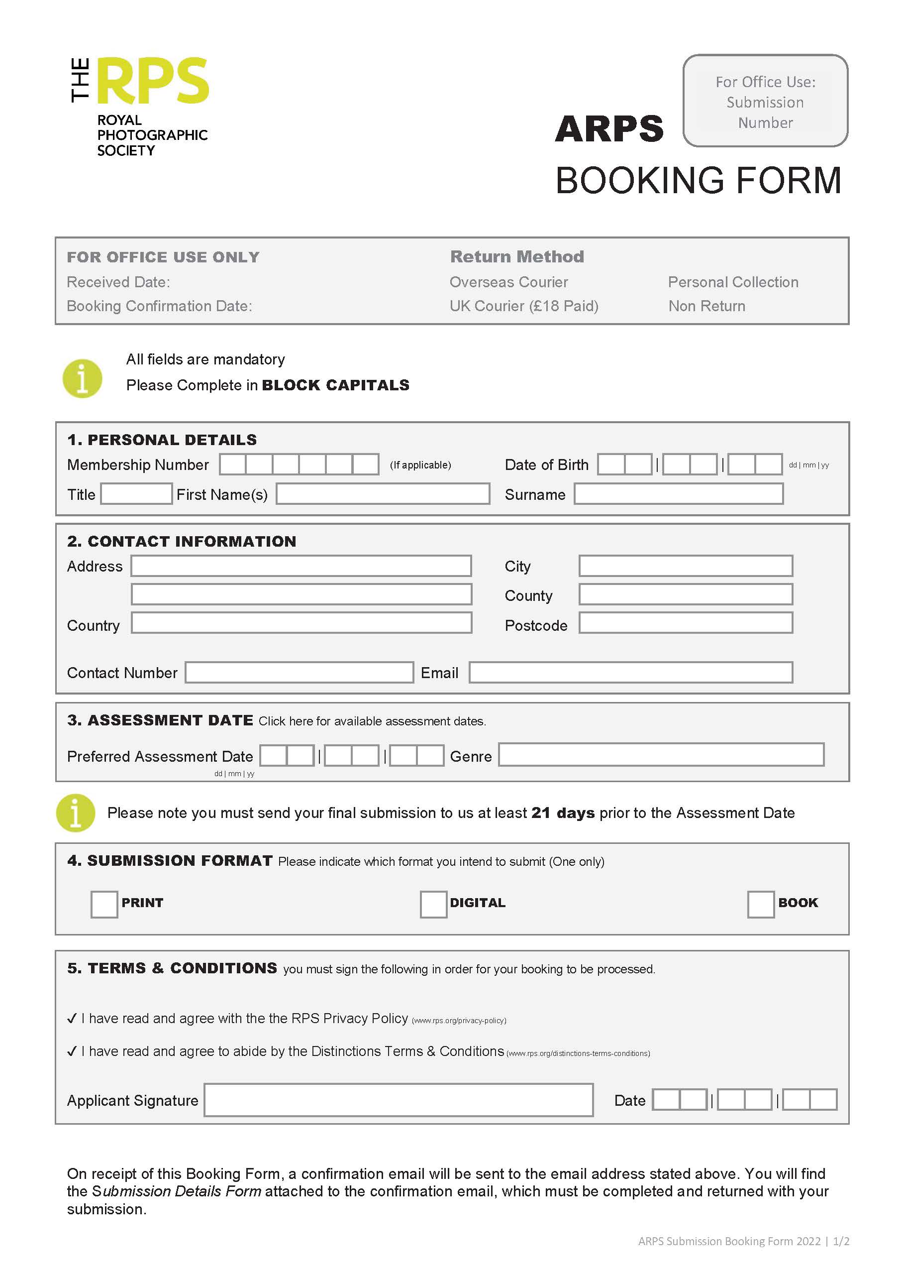 2022 ARPS  Booking Form_v.1_cover