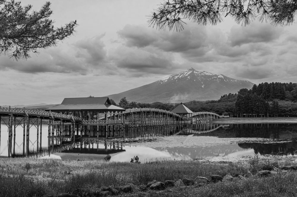 Tsuru no Mai Bridge & Mount Iwaki; Aomori; Japan by Robin Millar