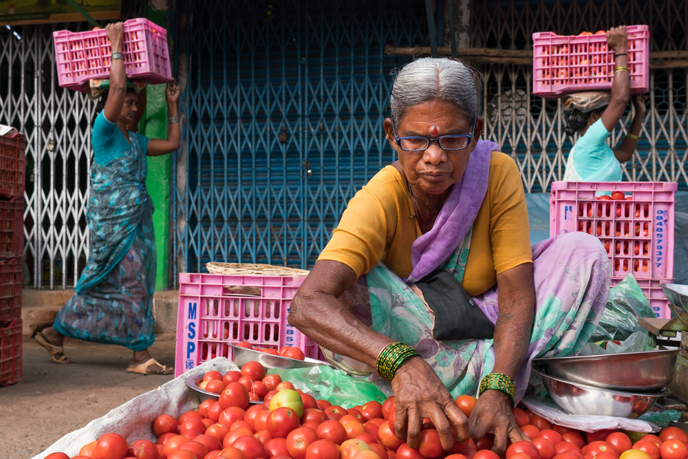 Hyderabad Tomato Seller, India by Paul Reynolds