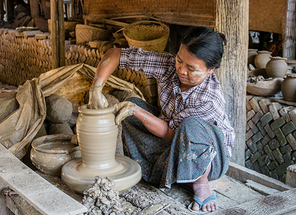 Village Potter In Myanmar
