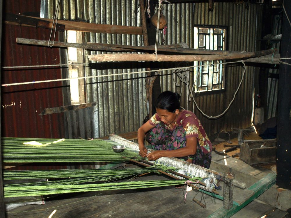 Rakhine Tribal Weaver At Kuakata Village Bangladesh by Mike Whittle