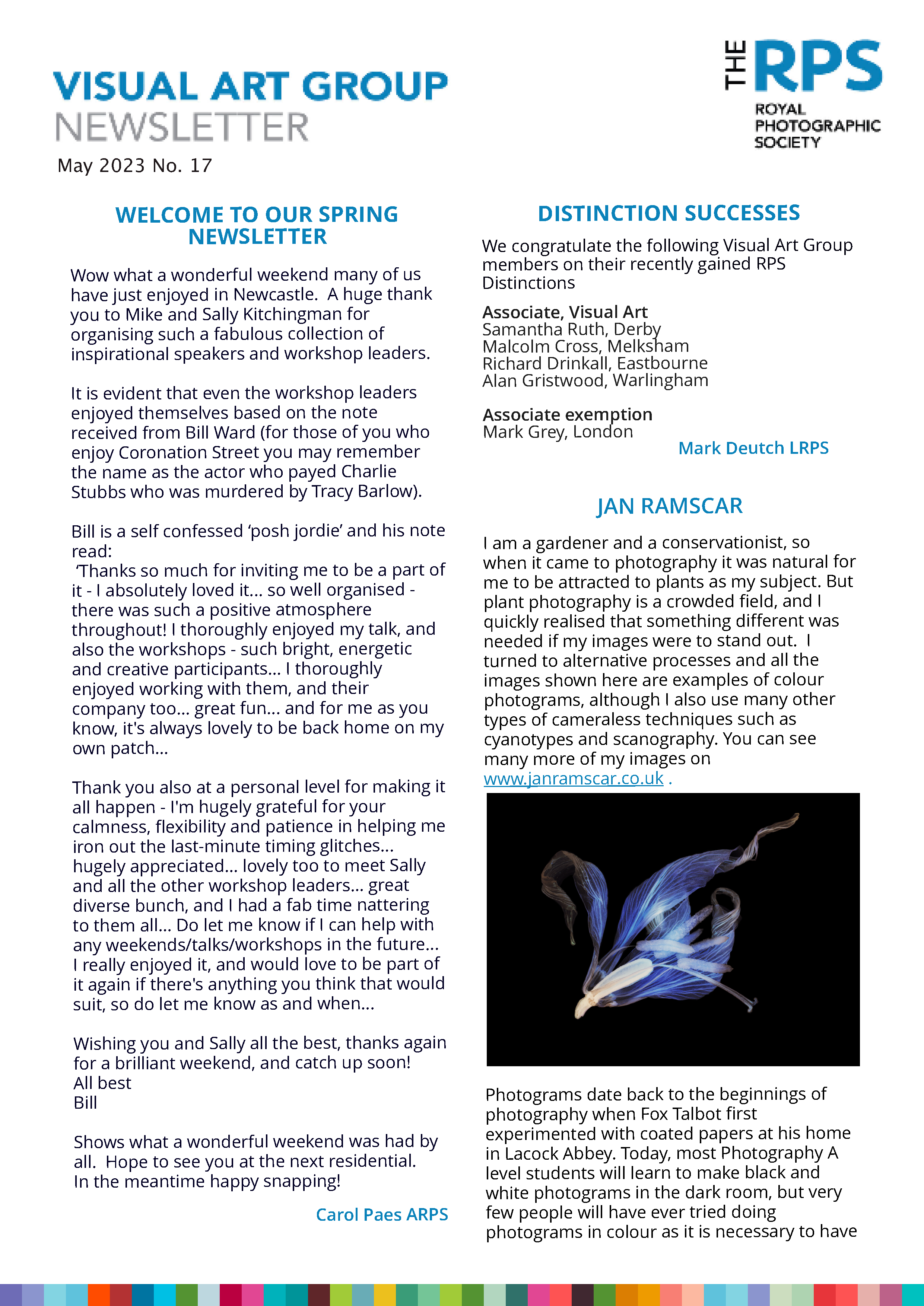 Visual Art Group Newsletter 17 May 2023
