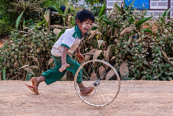 Boy With A Wheel Burma
