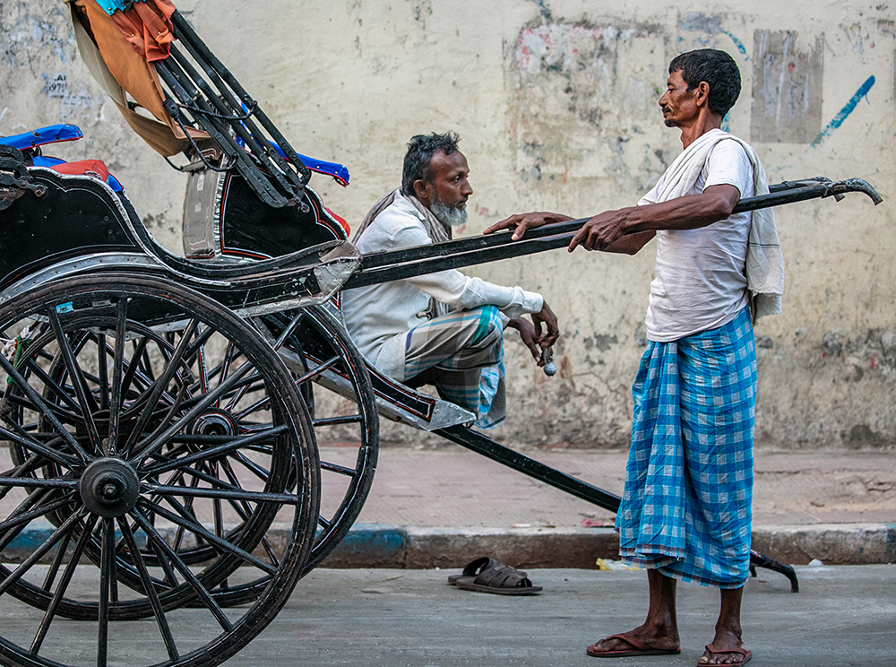 Rickshaw and Diagonals, Kolkata, by George Pearson