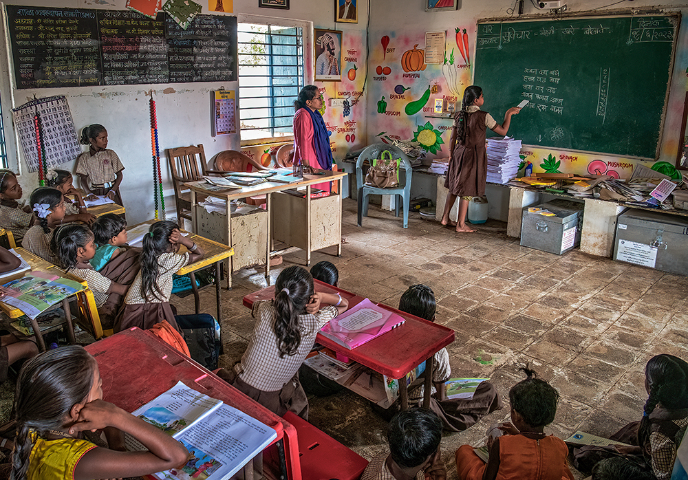 Rural Classroom At Maharashtra, India by Saurabh Battacharya
