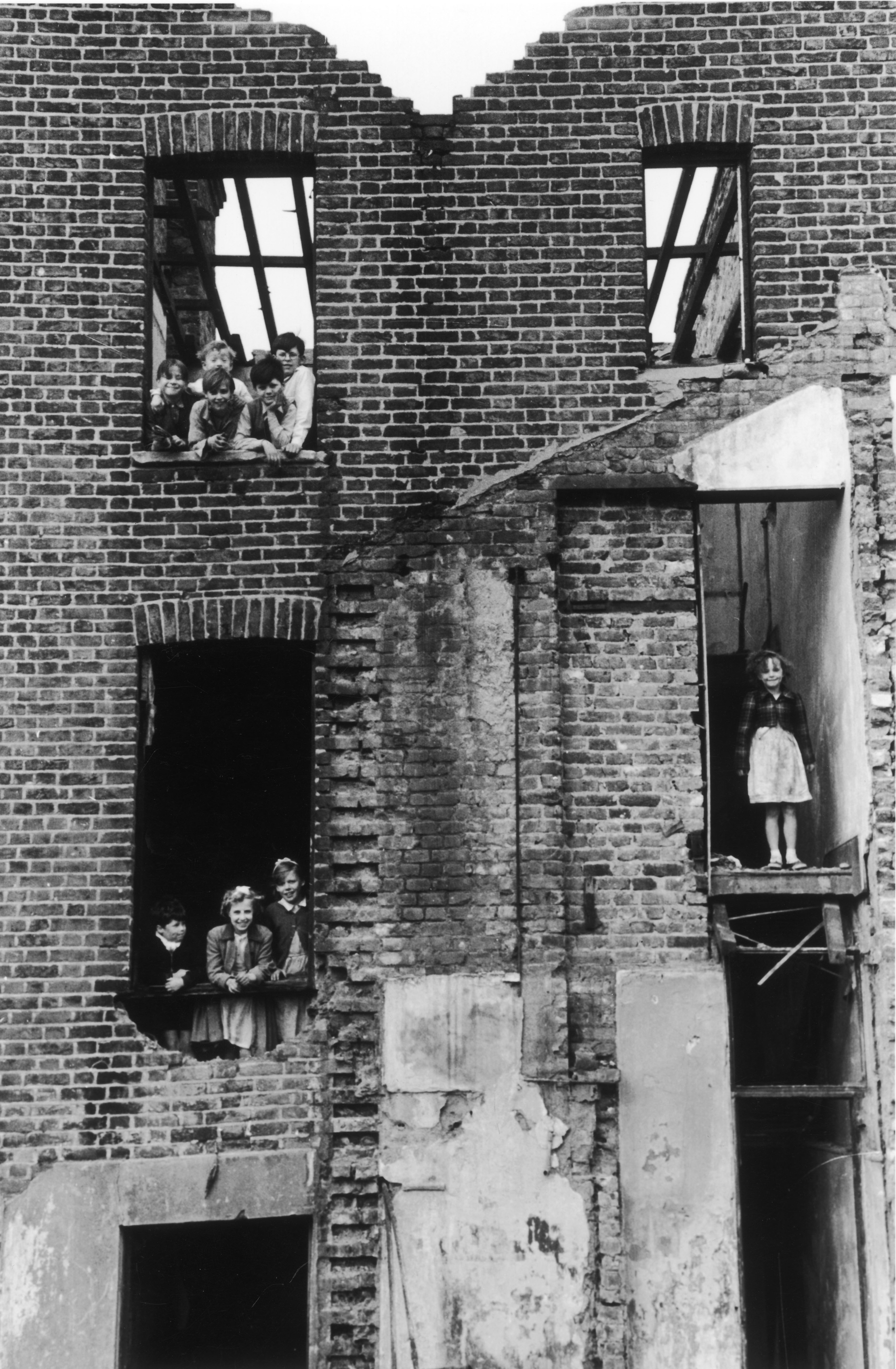 7. Children In A Bombed Building, Bermondsey, London, 1954