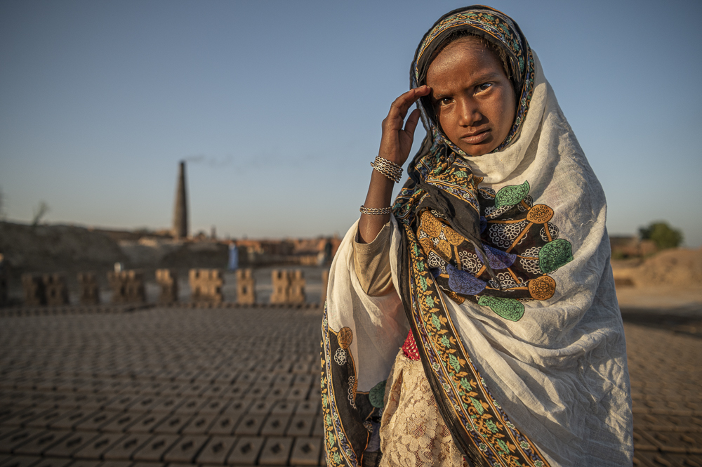 Girl Working In A Brick Factory Pakistan by Jo Kearney