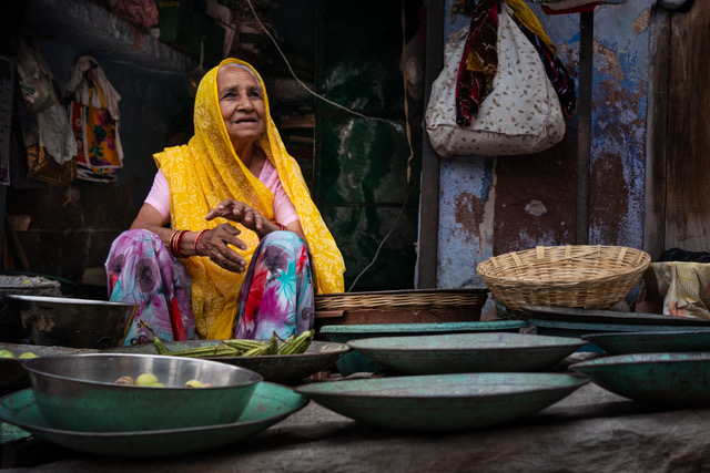 Veg Seller, Jodhpur, by David Huggett