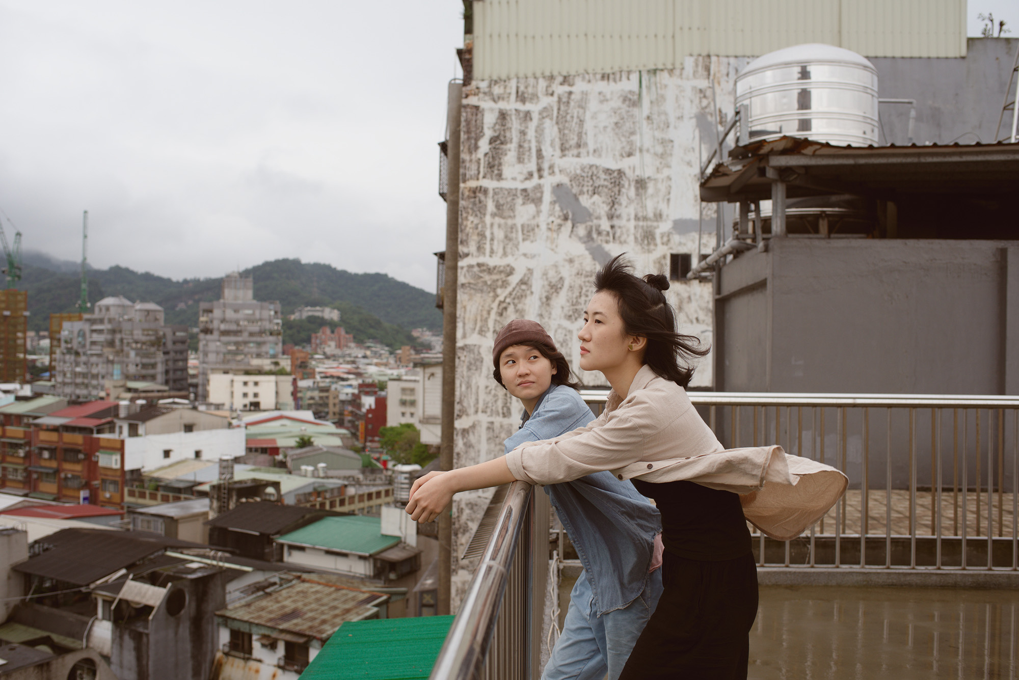 Menu Ma and Yellow on Menu’s family rooftop, New Taipei City, Taiwan, 2019
