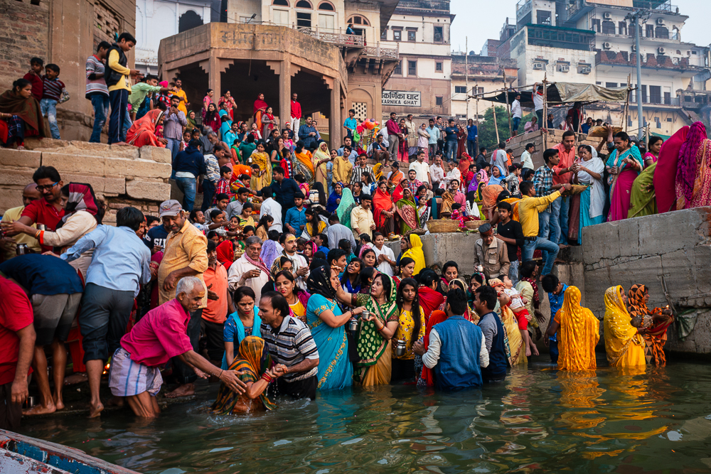 Ganges Worship, Varanasi by David Huggett