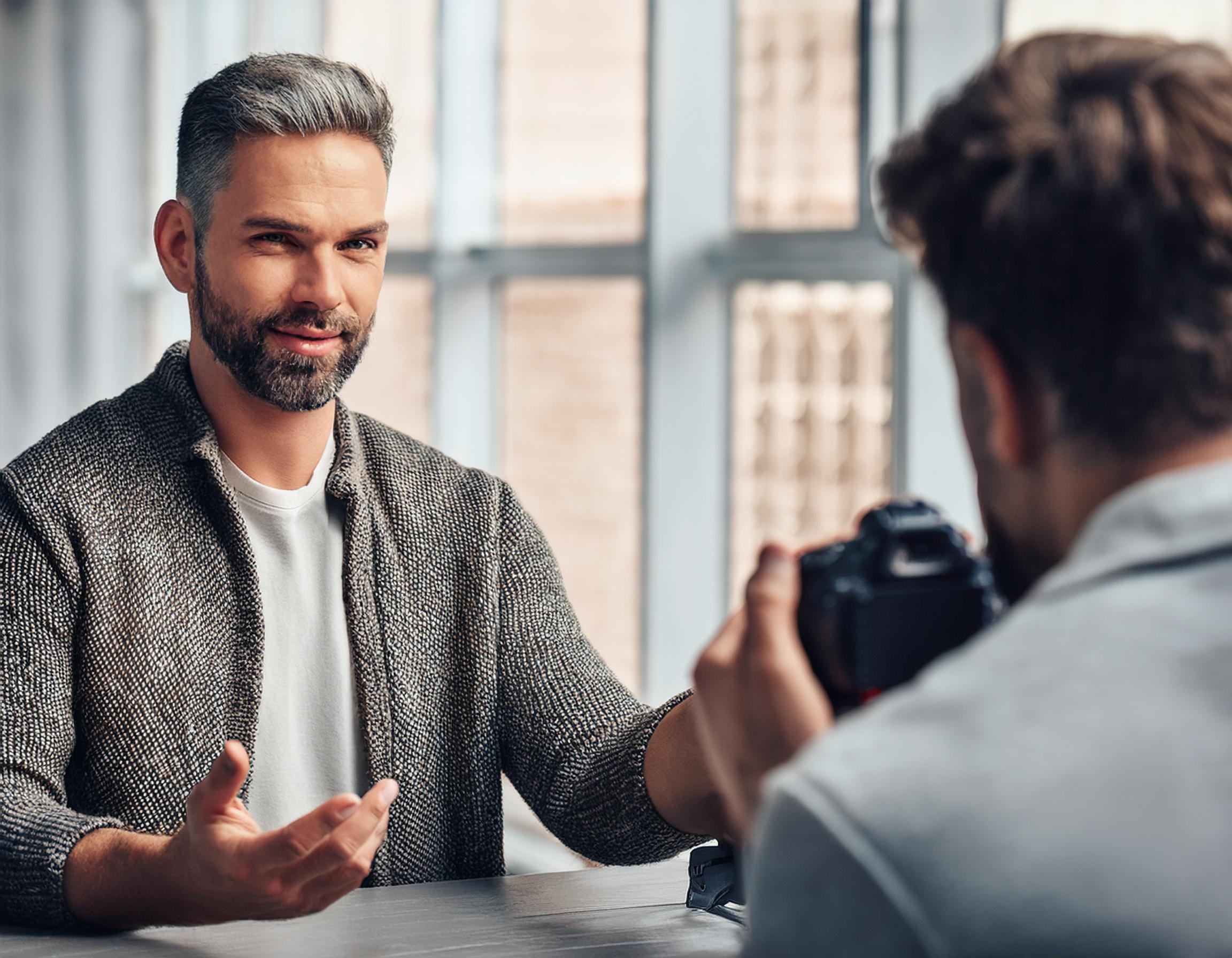 Photographer Being Interviewed 40627