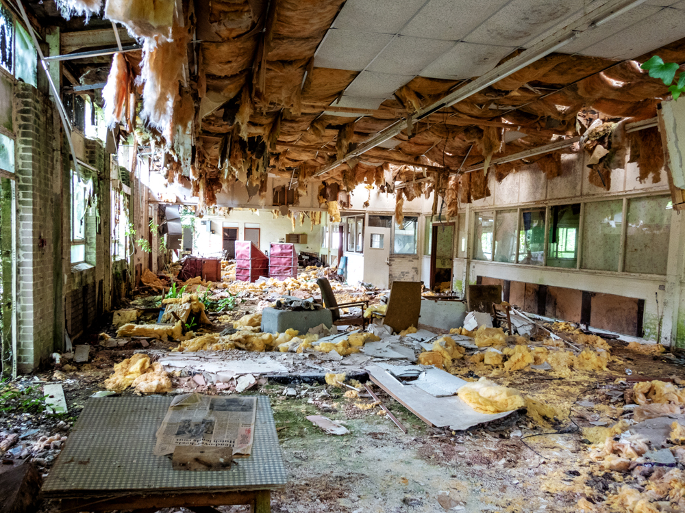 A ruined interior, Talgarth Mental Hospital