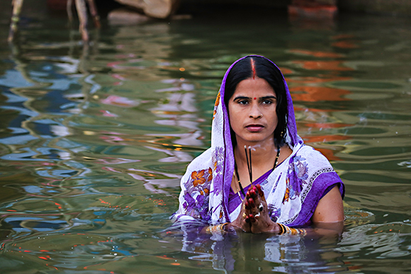 Varanasi Festival Woman Violet