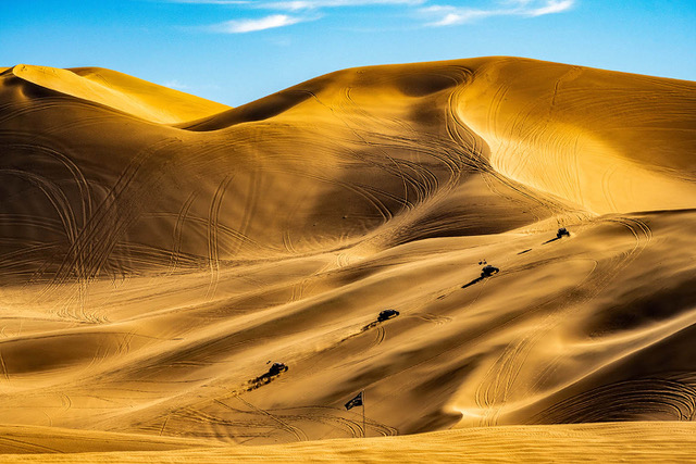 Racing Up The Sand Dunes, Dumont Dunes, Death Valley, USA