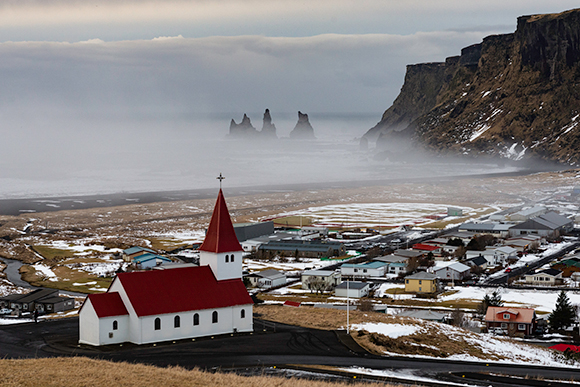 Sea Stacks In The Mist Vik Iceland