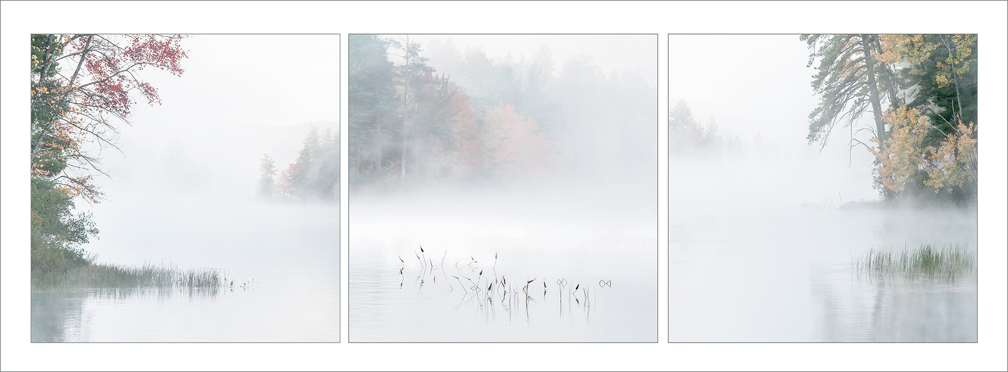 Misty Lake Triptych Large