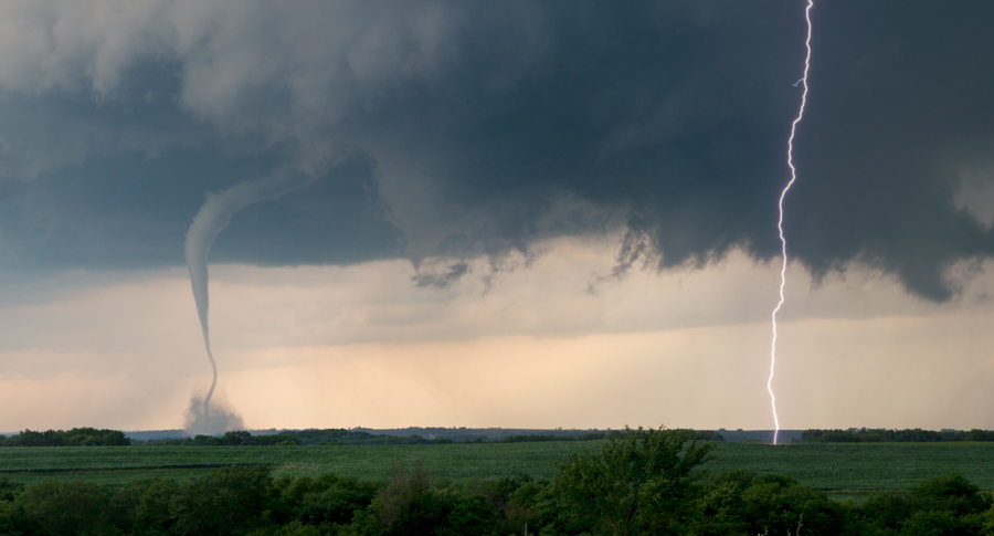 Iowa Tornado With Lightning by Martin Lisius (USA)