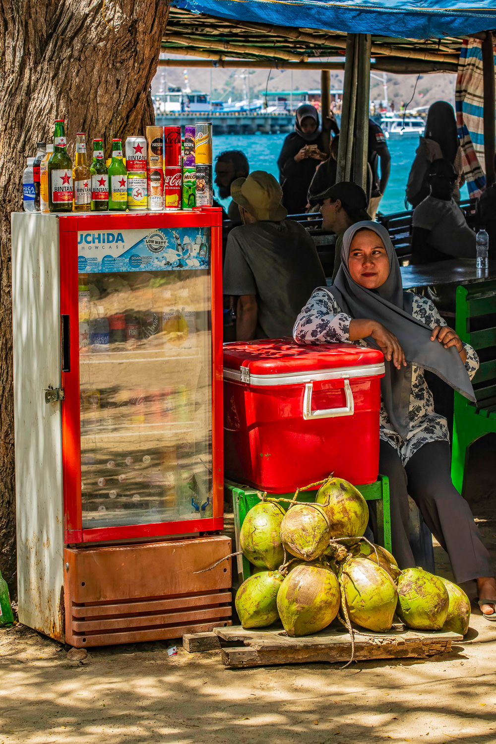 Refreshment Stall, Komodo Island by Bob Akester