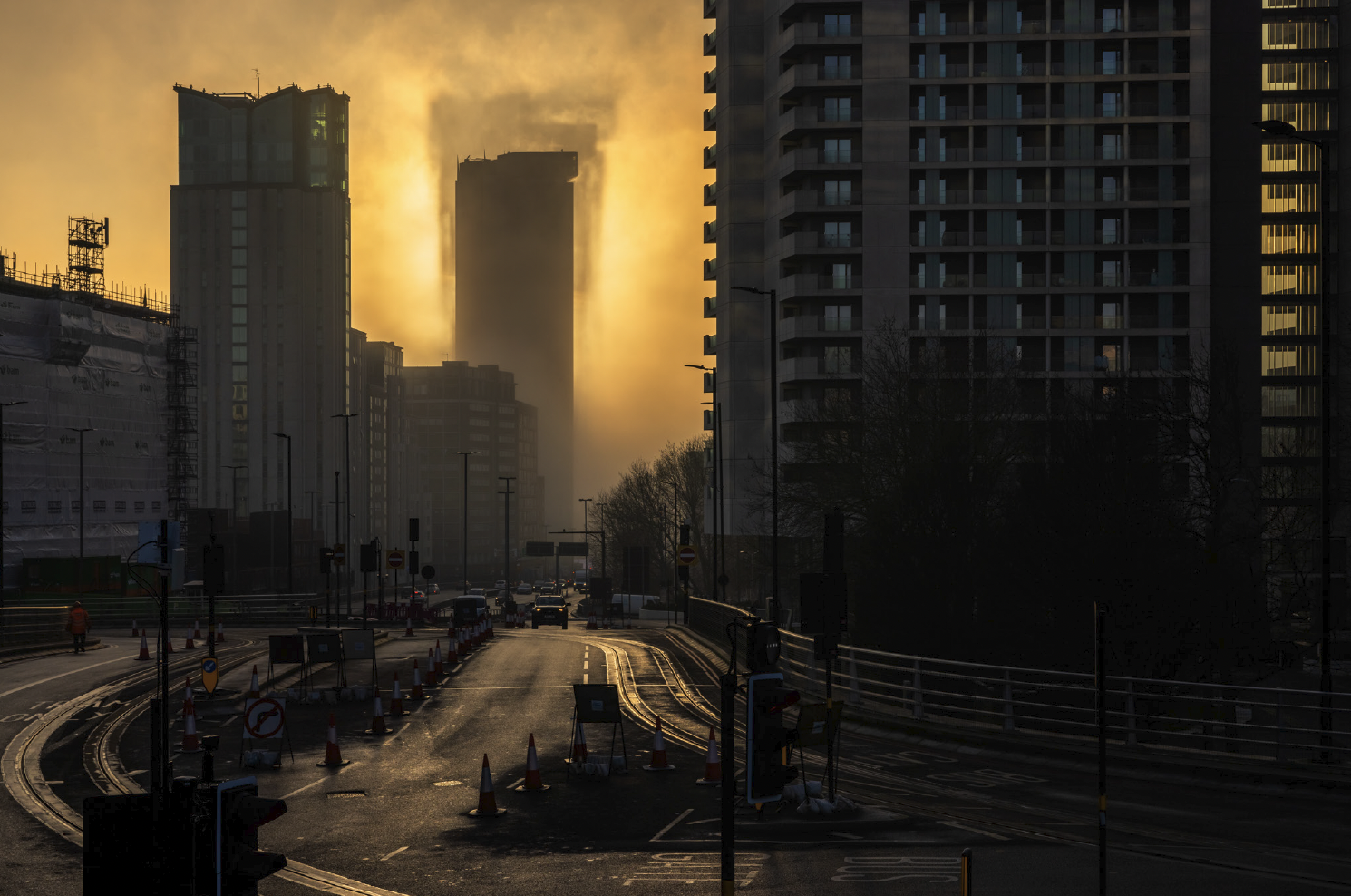 Birmingham in fog by Verity Milligan