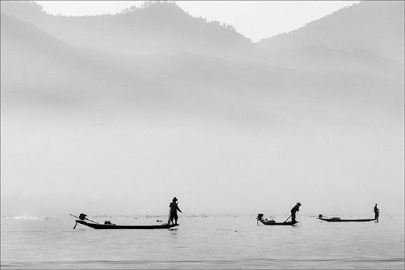 Dawn Mist Lake Inle,Myanmar, Jay Charnock Copy