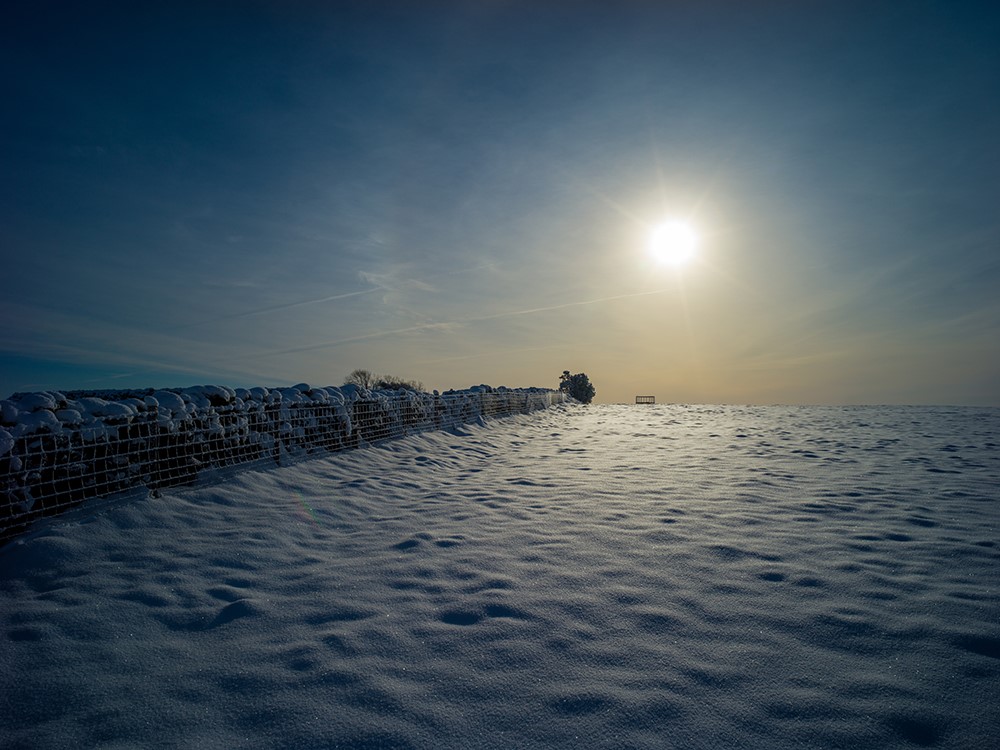 A wide open field in the cold light of a winter’s day by Simon Hill HonFRPS