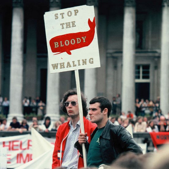 Andrew Goodall006 Save The Whales Demonstration. Trafalgar Square, London. 1979.