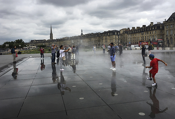 Tourists Gather After The Fountain Display, Bordeaux, France