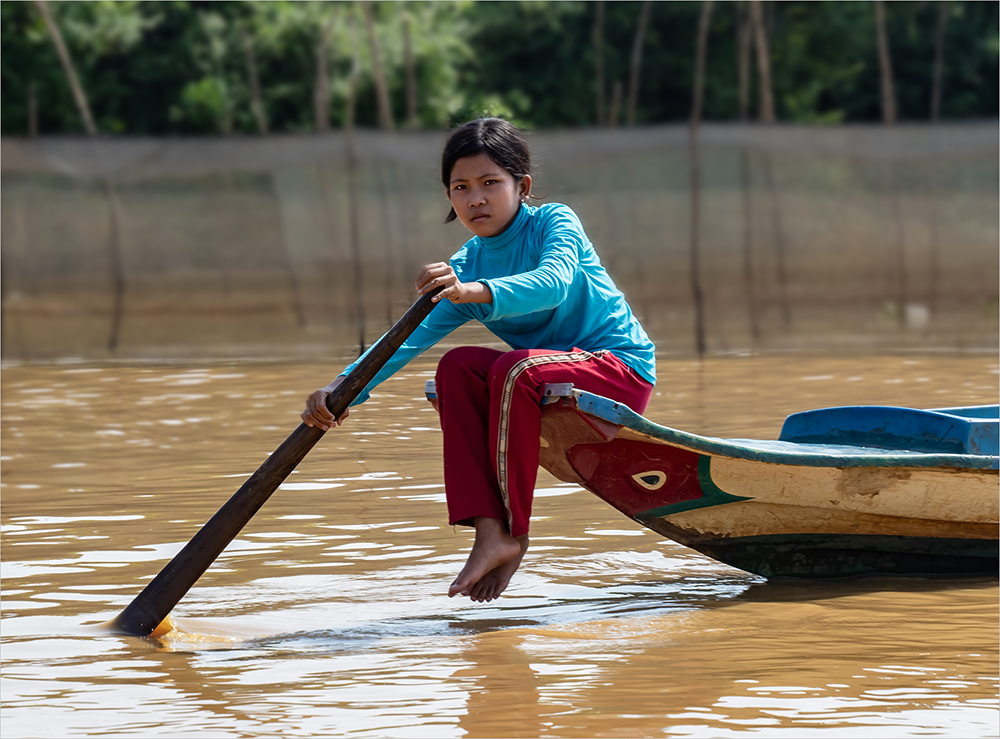 Fishermans Daughter Mechrey Floating Village, Cambodia by Mike Longhurst