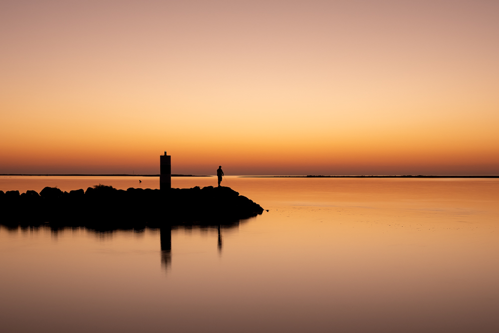 Dawn Fishing, Fuzeta In The Algarve by Neil Purcell